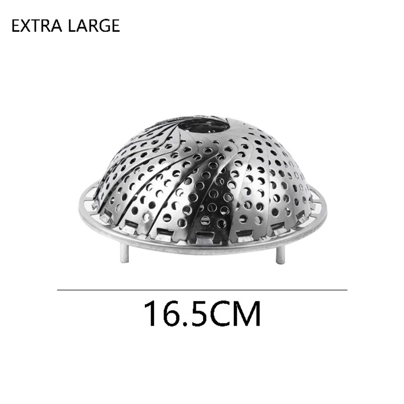 Stainless steel folding telescopic lotus steamer kitchen fruit and vegetable drain pan: 16.5cm
