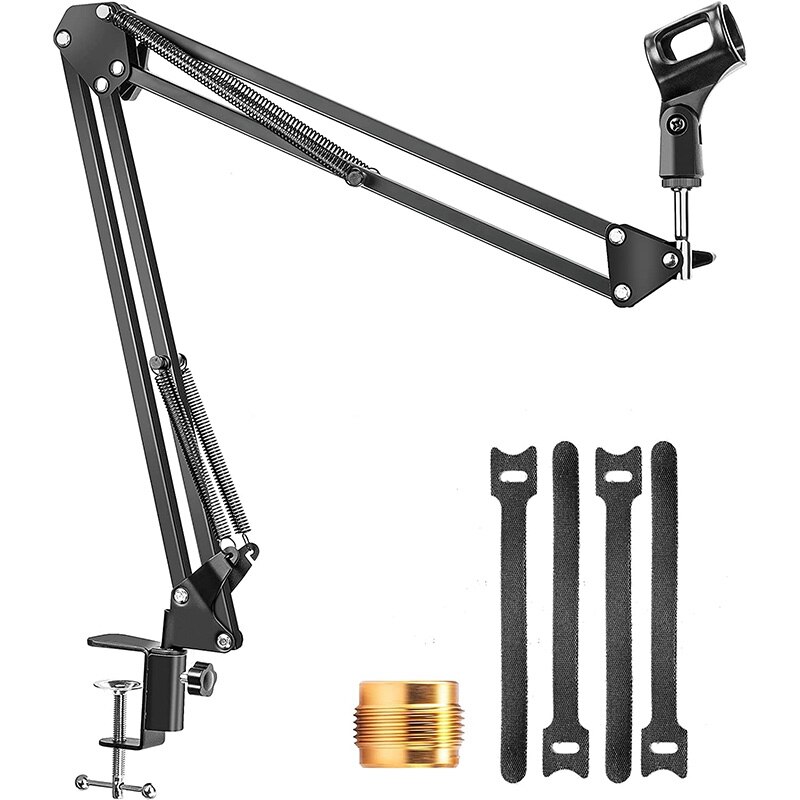 Microphone Arm Stand,Adjustable Suspension Boom Scissor Arm with Screw Adapter and Cable Ties and Other Mics: Default Title