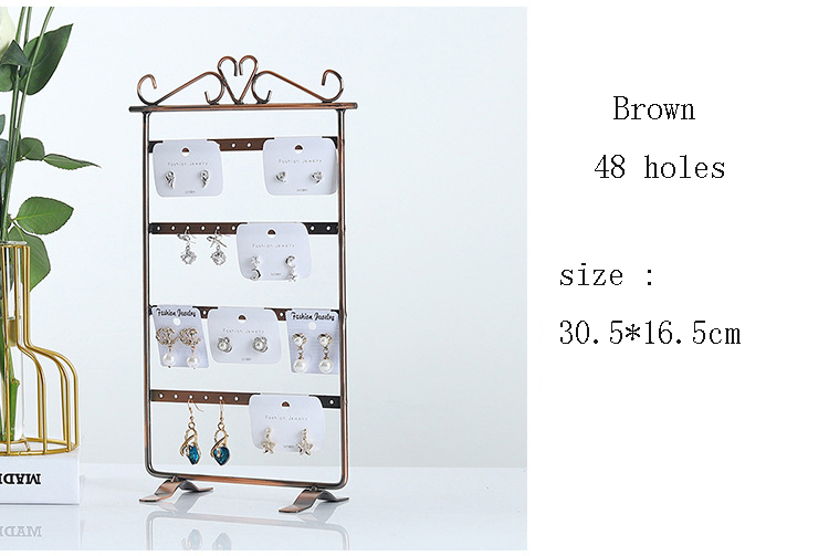 Metal Earring Organizer Household Wall Hanging Necklace Rack Ear Clip Jewelry Display Rack Ear Stud Bracelet Holder: green