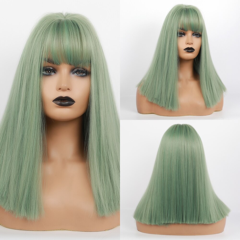 Element Kurze Gerade Synthetische Braun Nette Bob Perücken mit Pony Hitze Beständig Perücken für Weiß/Schwarz Frauen Party oder täglichen Verschleiß: lc226-1