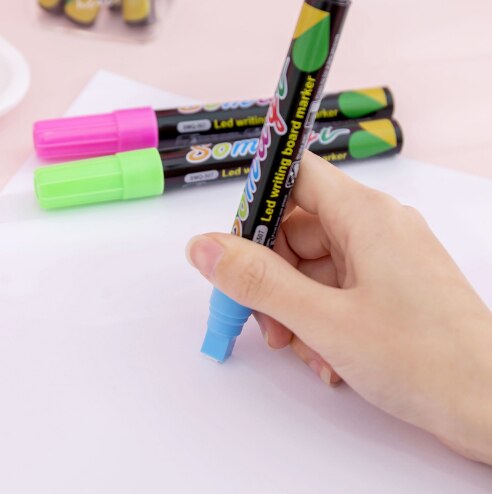 8 piezas de tiza líquida borrable resaltador fluorescente rotulador colorido arte pintura para pizarra LED escuela