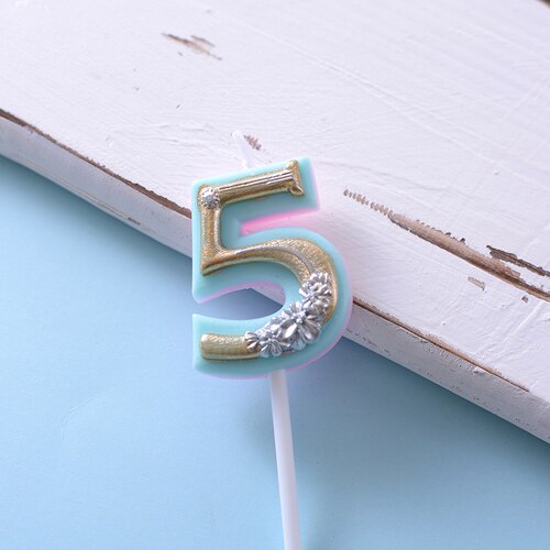 fleur anniversaire bougie gâteau décoration numérique romantique adulte fille gâteau bougie: 5