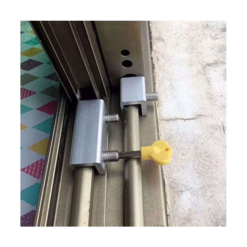 Aluminum Window Stopper Lock Door Frame Security Locks Adjustable Sliding Window Locks with Key Patio Door Lock