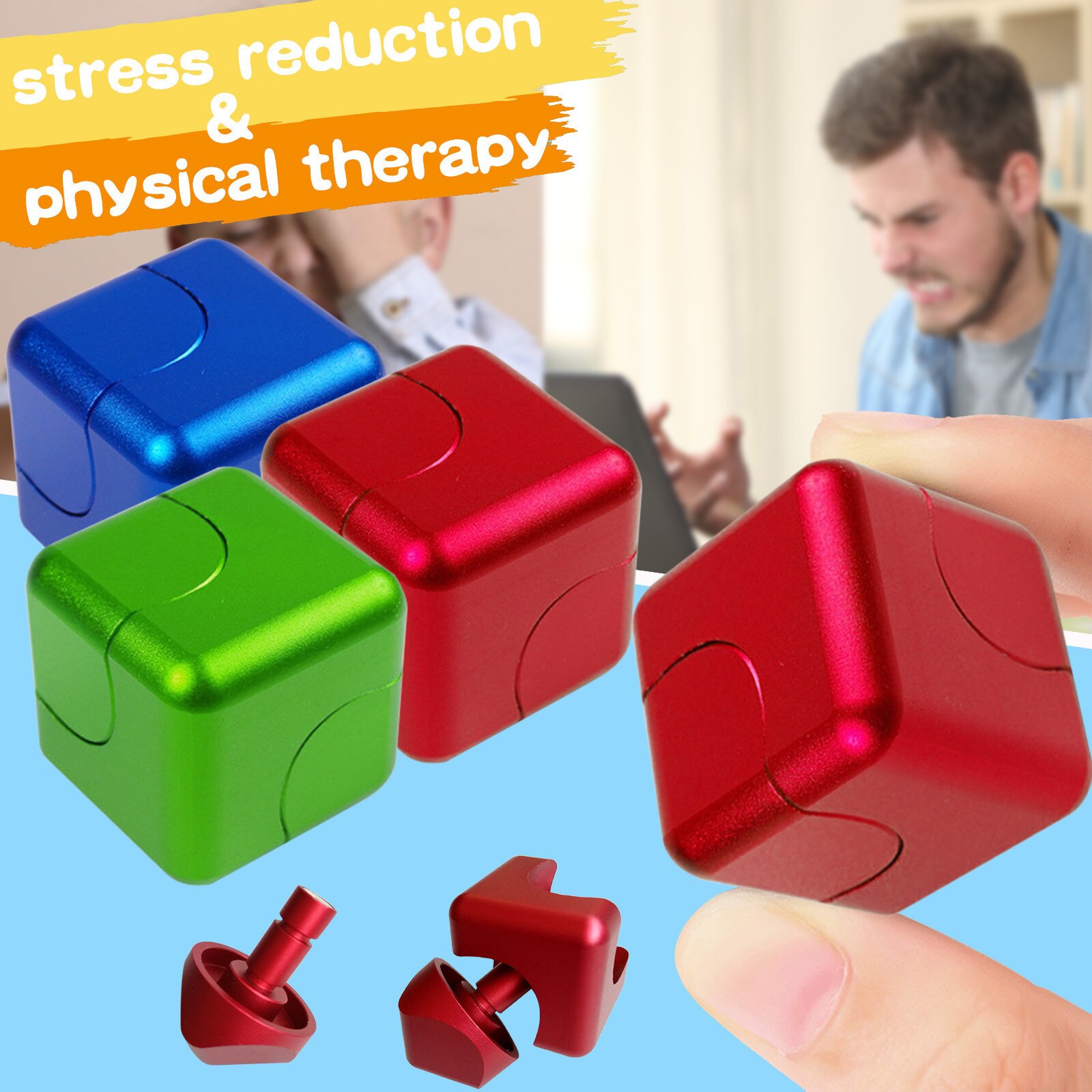 Kinderen Volwassen Decompressie Speelgoed Infinity Magische Kubus Vierkante Puzzel Speelgoed Stress Grappig Hand Game 4-In-1 spinning Speelgoed Fe