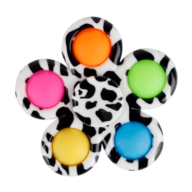 Anti Stress Controller Educational Toy Push Bubble Sensory Toy Autism Squishy Pressure Reliever Dimple Fidget Toy Spinning Top: F