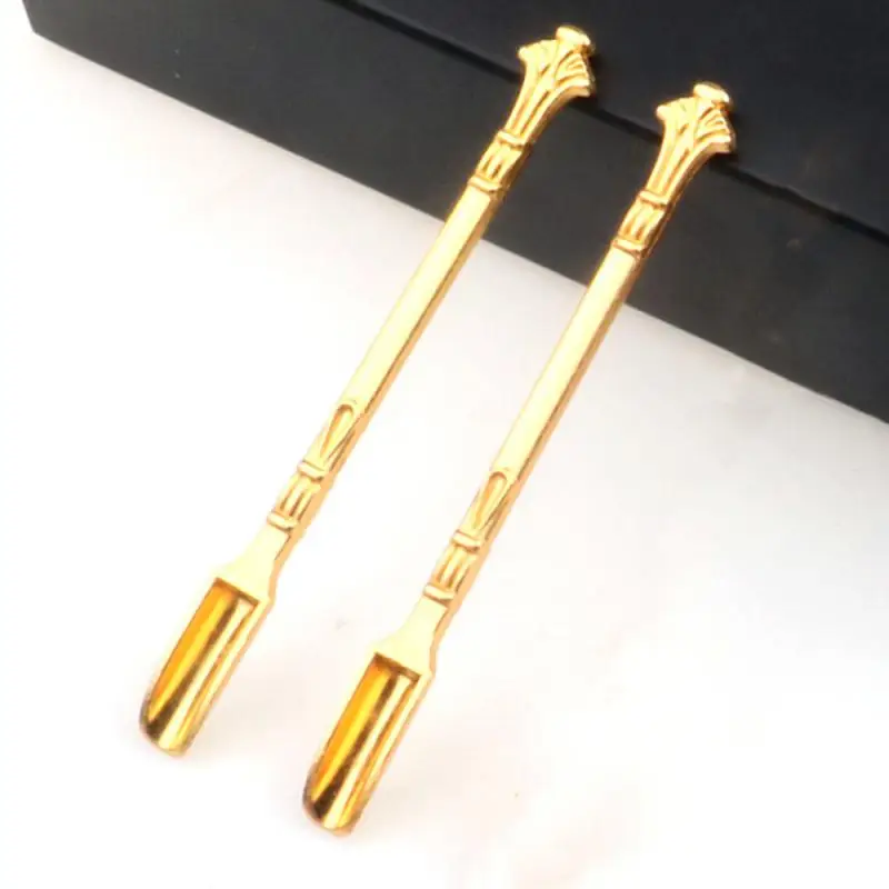 Nowy wielofunkcyjny mini metal Kawa proszek łyżka Miedź szufelka z pierścień zastawa stołowa klasyczny królewski złoto ornament łopata malutki łyżka: szary