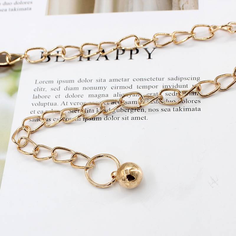 Metal Waist Chain Belt Women Dresses Waist Chain Ladies Gold Decoration Metal Big Ring Belt
