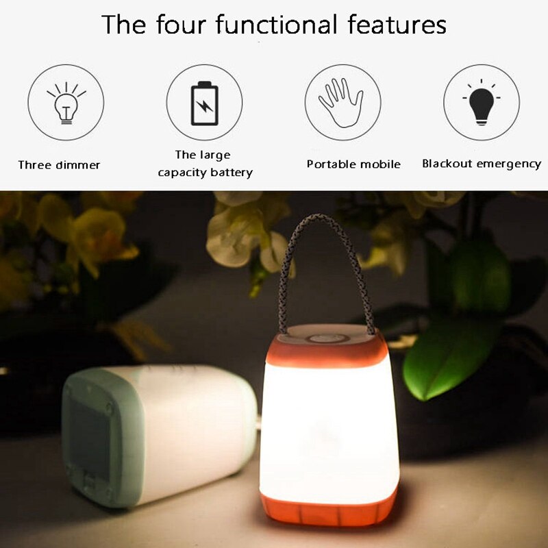 2 Pack LED Camping Light Portable Tent Lantern USB Rechargeable Tent Flashlight For Backpacking Camping Hiking Fishing