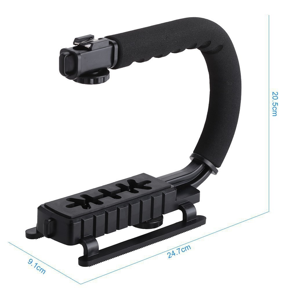 MAMEN Camera Gimbal Stabilizer With LED Studio Video Light&Microphone For DSLR Photography Vlog Shooting Handheld Stabilizer
