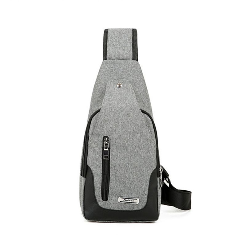 small usb charge one shoulder bag men messenger bags male waterproof sling chest bag bagpack cross body bags