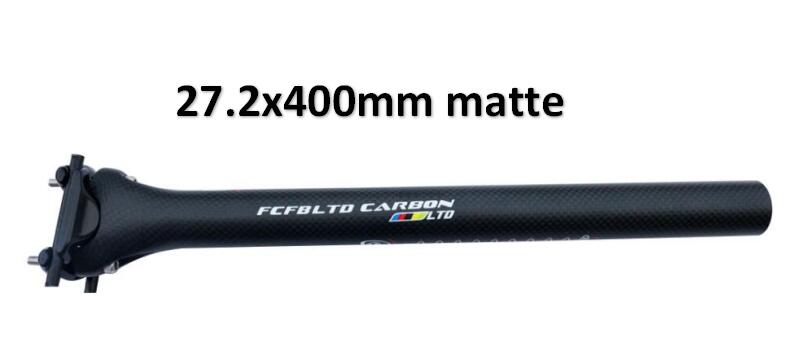 Fcfb ltd carbon sadelpind mountain mtb landevejscykel mat carbon cykel saddelpinde 0 offset mtb dele 27.2/30.8/31.6*350/400mm: 27.2 x 400mm