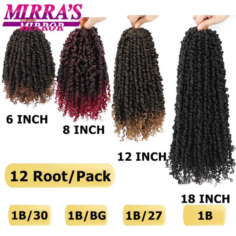 Bob corto Pre Twisted Passion Twist Crochet Hair 6/8 pulgadas trenzas de ganchillo pre-bucle para mujeres extensiones de cabello trenzado sintético