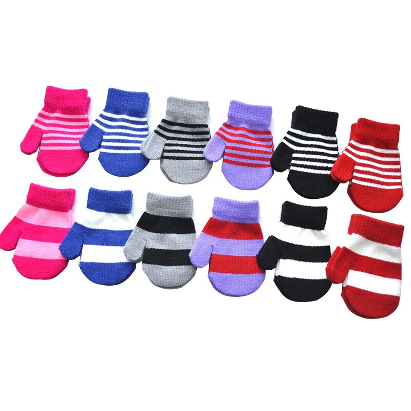 Inverno quente tricô luvas de lã para crianças 1-5 anos de idade d23-pinstripe envoltório para inverno quente tricô lã luvas