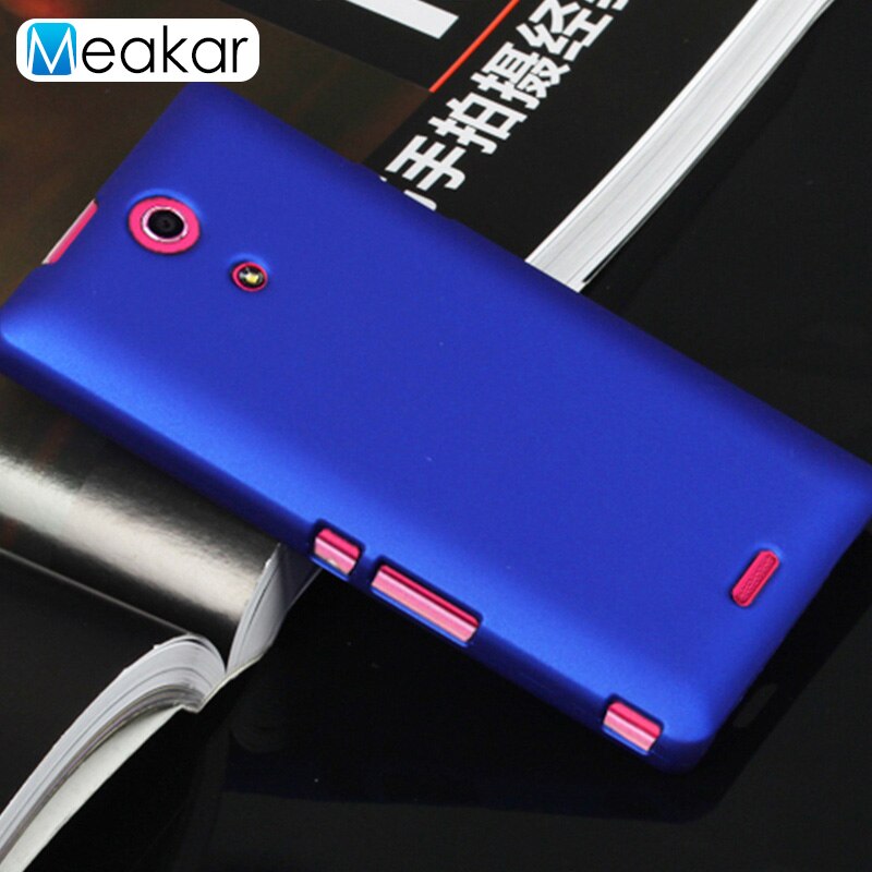 Matte Plastic Coque Cover 4.6For Sony Xperia Zr Case Voor Sony Xperia Zr C5503 C5502 M36H Mobiele Telefoon Terug Coque cover Case: blue