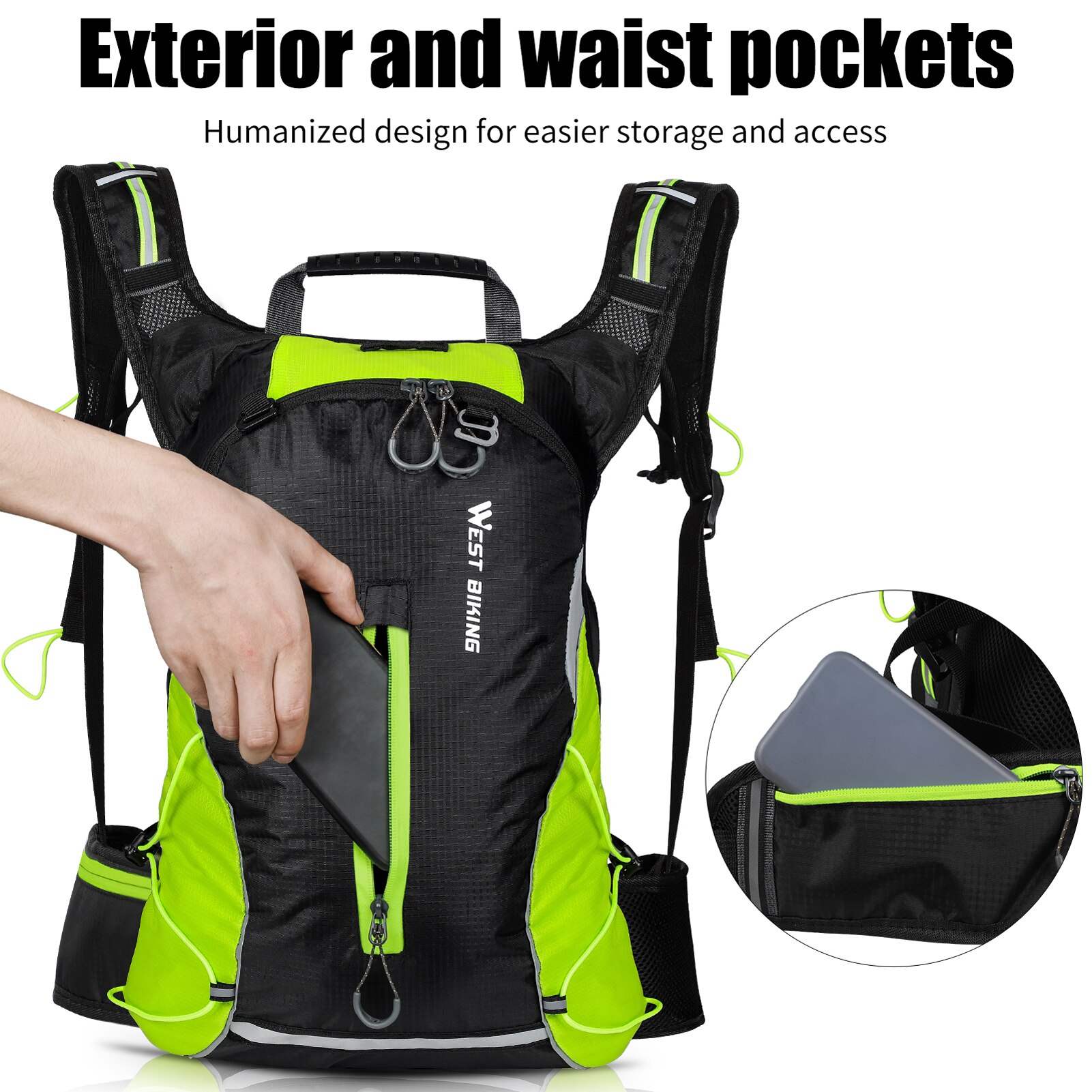 West Fietsen Ultralight Fiets Tas Draagbare Waterdichte Sport Rugzak 16L Outdoor Wandelen Klimmen Pouch Fietsen Fiets Rugzak