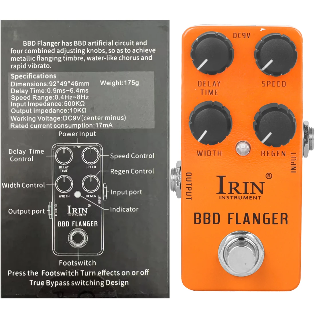 IRIN Guitarra Effect Pedal Compression Fuzz Overdrive Distortion Boost Bass True Bypass Pedals Electric Guitar Accessories: Blue