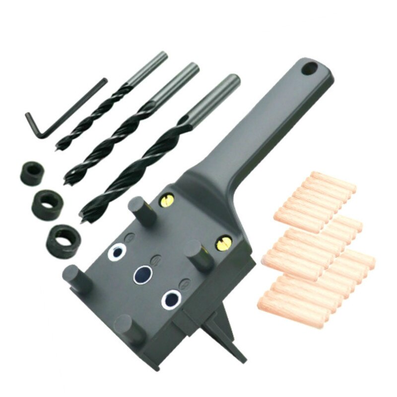 Plantilla pasador de carpintería de 6, 8, 10mm, taladro de madera, plantilla de agujero de bolsillo portátil, taladro de sierra, herramientas guía para carpintería: Set C