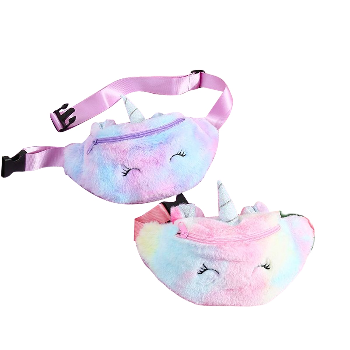 Plush Fanny Pack Cute Animal Style Fluffy Waist Belt Bag Crossbody Purse for Toddler Kids Girls