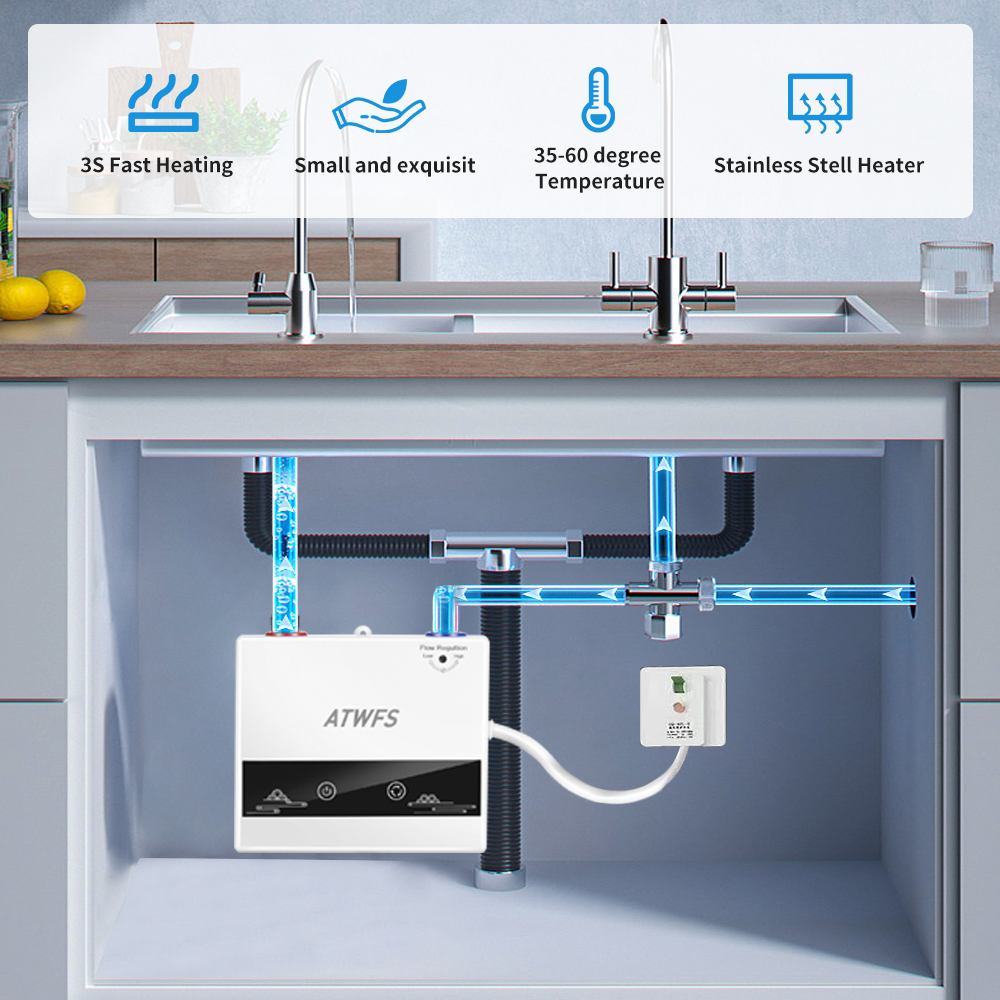 ATWFS 220V 4600W szybki podgrzewacz wody prysznic z ciepłą wodą i domowa kuchnia ogrzewanie przenośne elektryczne grzejniki do łazienki
