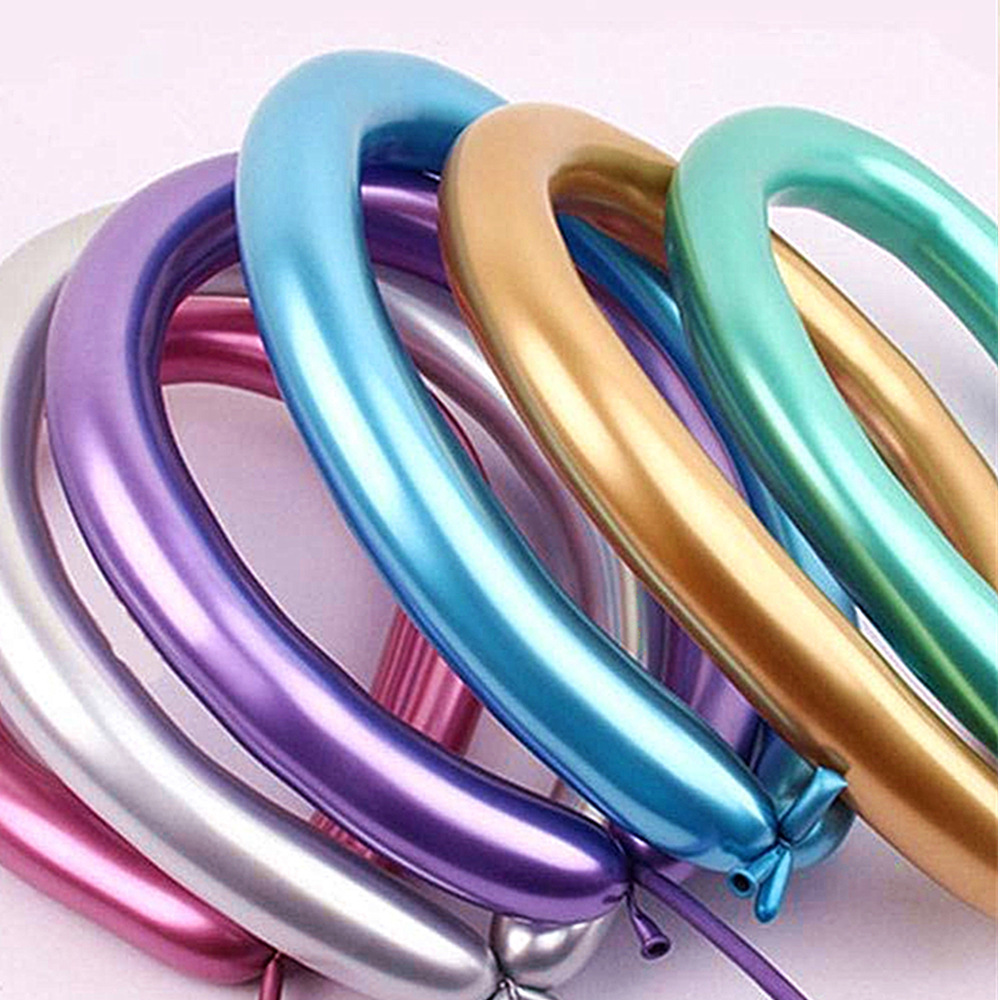 10/20/30 Uds Globos largos látex metálico cromado 260 atado mágico globos giratorios para decoraciones de cumpleaños aniversario de boda