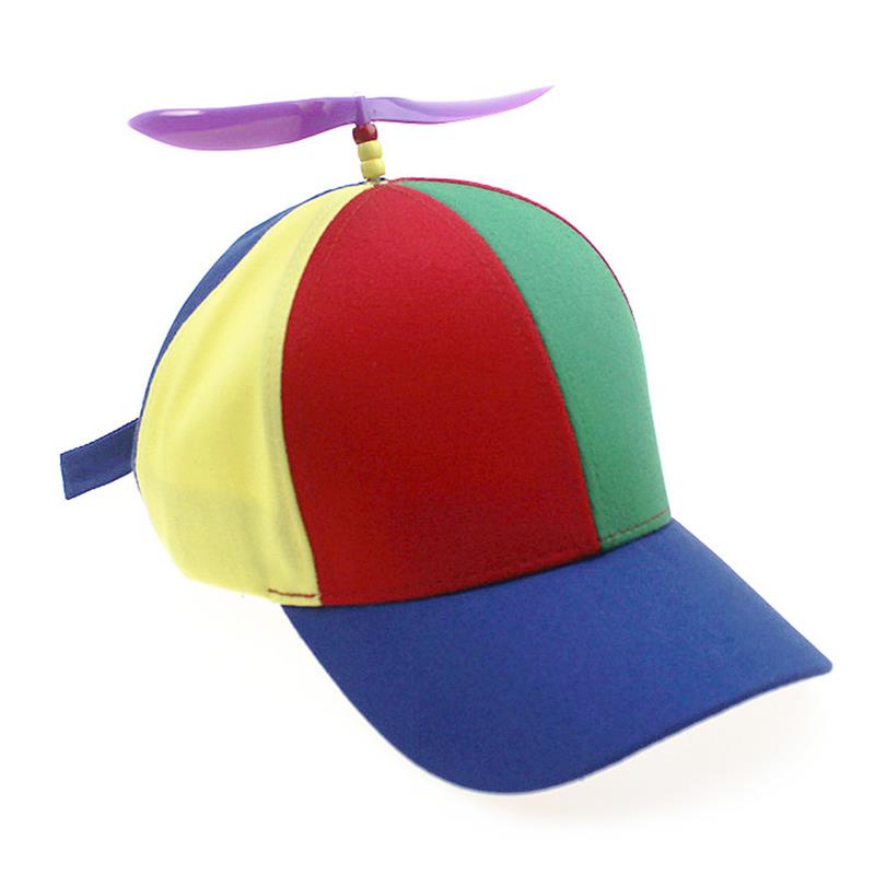 Sjov flerfarvet propel baseball hat justerbar unisex udendørs hat solhat med visirer bomuldskuppel baseball hat