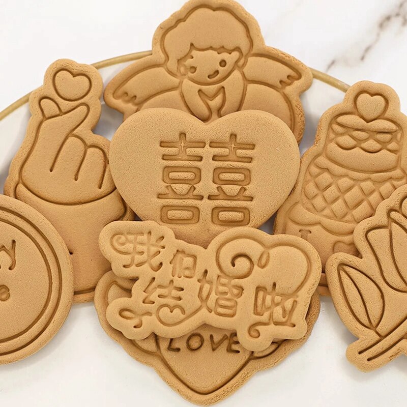 Wedding Valentine Cartoon Cookie Cutter Mould Biscuit DIY Mold angel Heart cake rose Shape Cutter Baking Tools