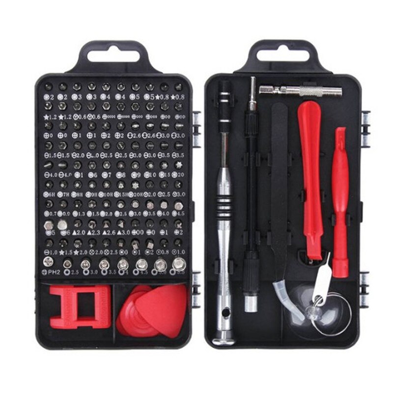 110 In 1 Schroevendraaier Set Mini Elektrische Precisie Schroevendraaier Multi Computer Pc Mobiele Telefoon Apparaat Reparatie Hand Huis Gereedschap: Blcak