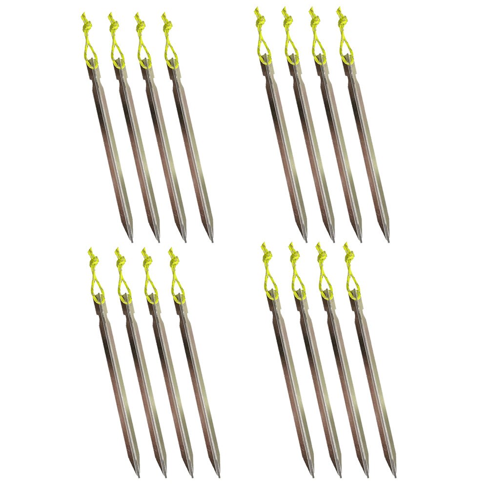 18cm Aluminument Tent Pegs Nails with Rope Stake Camping Hiking Equipment Outdoor Traveling Tent Sand Ground Accessories: Silver 16 pieces