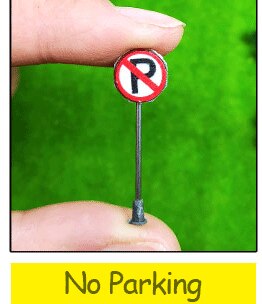 1PC HO Scale Traffic Signs Model Building Sand Table Accessories Micro Landscape Decor 1/87 Railroad Sign Игрушки: 1pc style12
