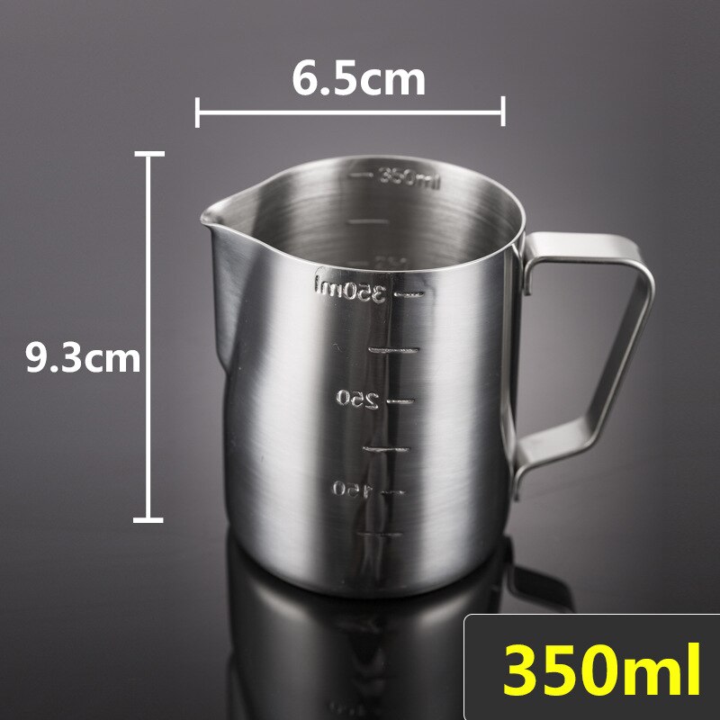 Rvs Opschuimen Werper Pull Bloem Cup Melk Opschuimen Jug Espresso Koffie Pitcher Barista Craft Koffie Latte Melk Mokken: 350ml  Scale mark