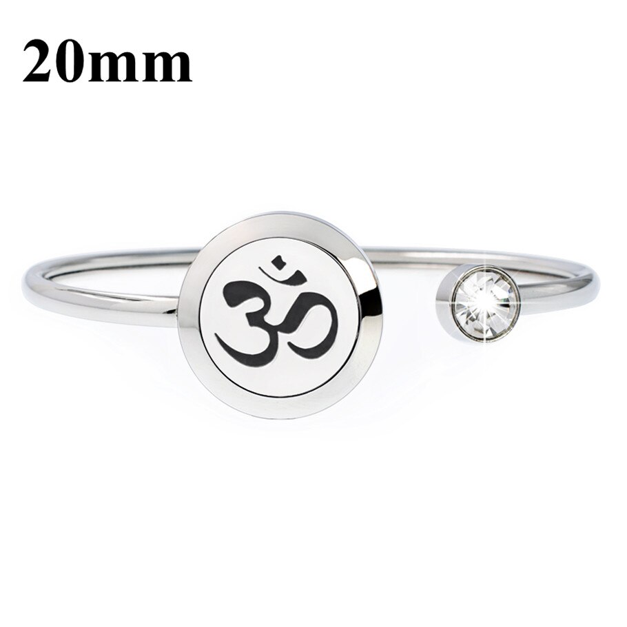 20mm 316L stainless steel Magnetic Aromatherapy locket Essential oil diffuser bangles bracelet free 10pcs pads: GQ034