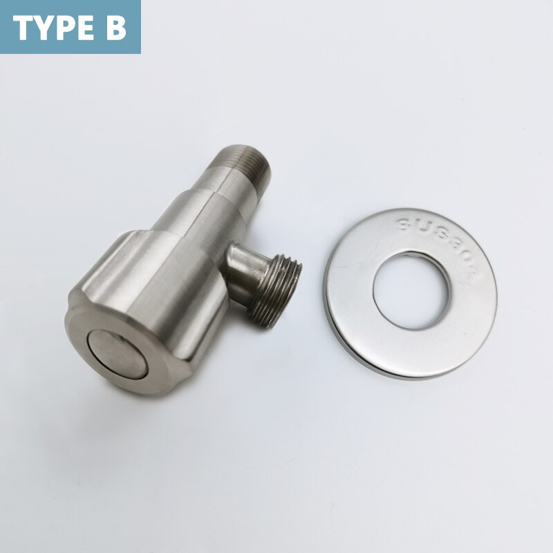 304 Stainless Steel Matt Brushed Metal Angle Valve G1/2 Water Heater Toilet Inlet Stopper for Fauce: B