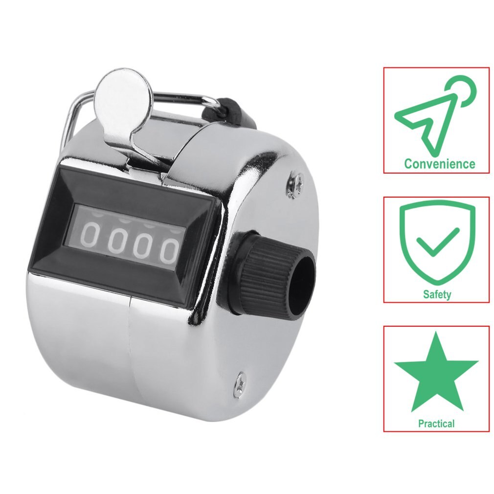 Digital Chrome Hand Tally Clicker/Counter 4 Digit Number Clicker Golf Digital Chrome Hand Tally Clicker/Counter