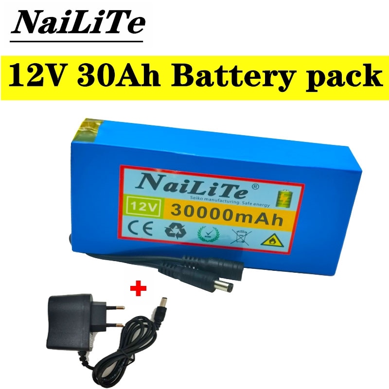 Echtes 100% 12V 30Ah Lithium-ionen akku DC neue tragbare 12,6 V 30000mah batterie mit EU stecker + 12,6 v1a ladegerät
