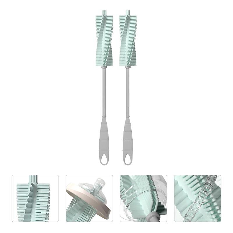 2pcs Bottle Brush Cup Scrubbing Brush Silicone Cup Cleaner Baby Bottle Cleaner