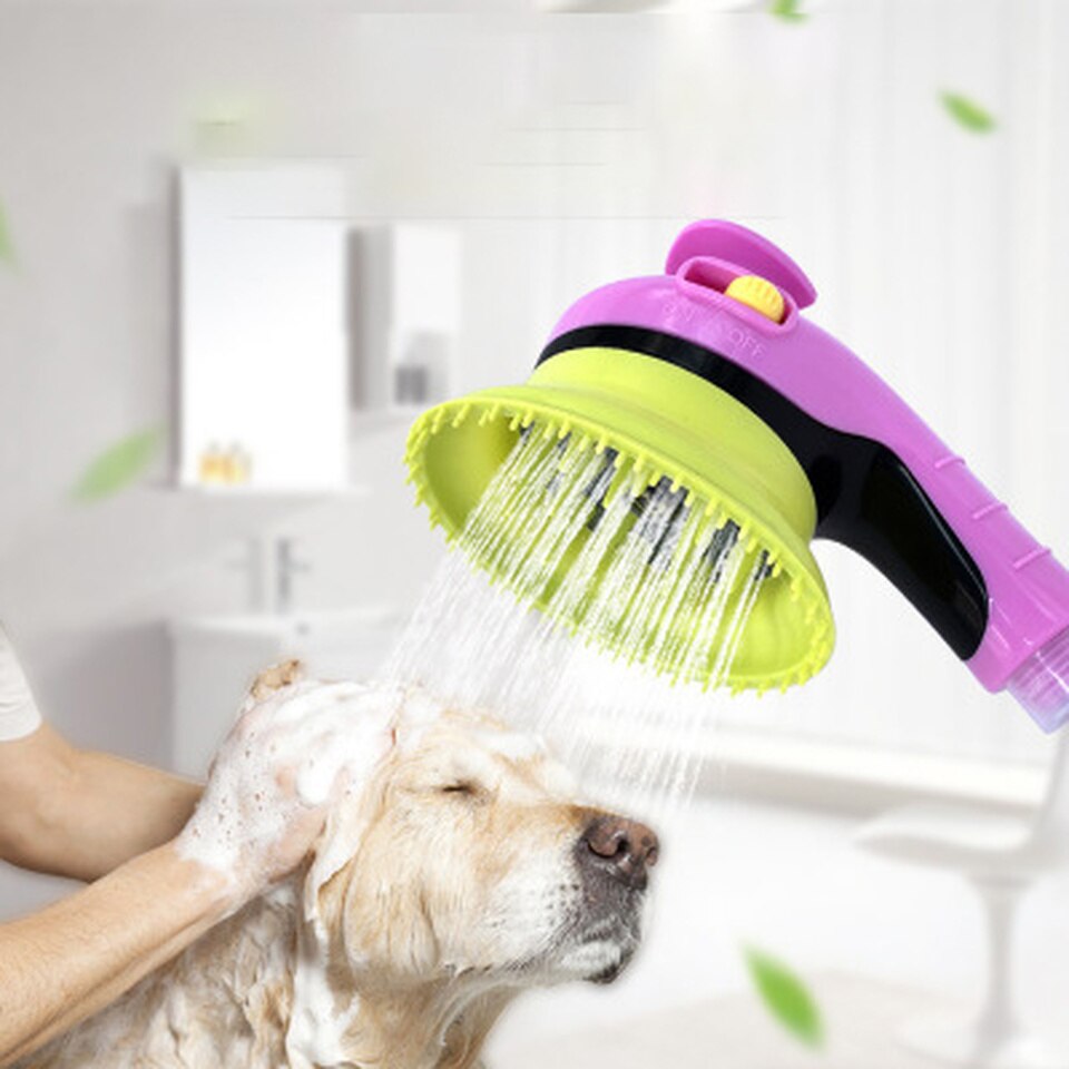Masaje de lavado escudo contra salpicaduras multifuncional perro gato cabeza de ducha interior exterior herramienta aseo mascota baño rociador Kit