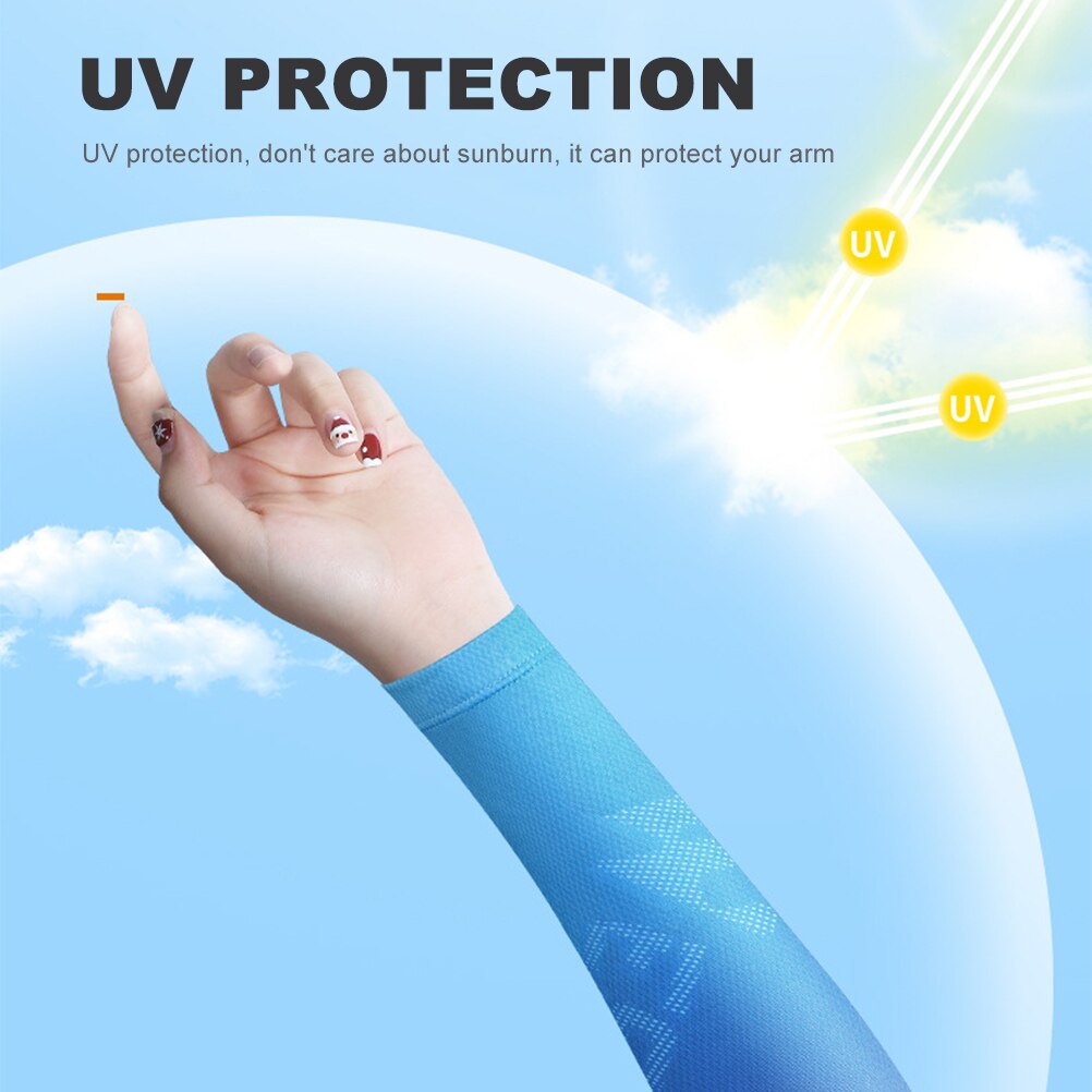 Cycling Sleeve Outdoor Sports Arm Sleeves Sun Protection UV Arm Sleeves Ice Silk Breathable Running Camping Cycling Arm Warmers