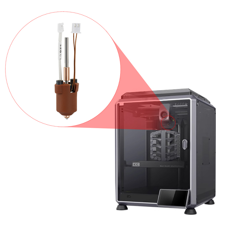 For Creality K1C / k1 Max Hotend Ceramic Heating Block Kit 3D Printer Parts Quick-Swap Nozzle Kit Heat Break Resistance Hotend