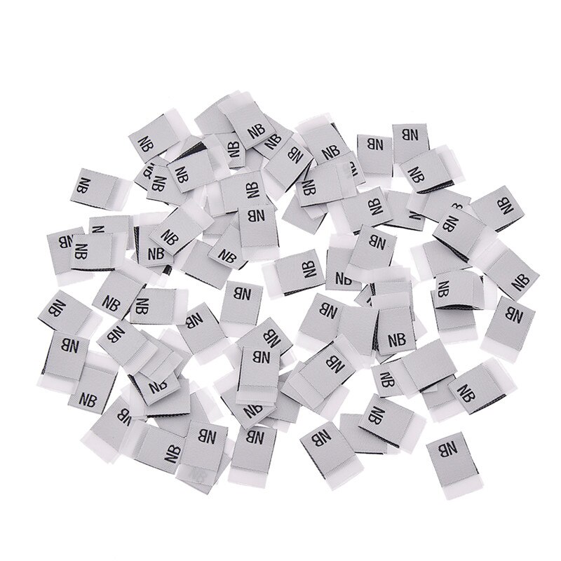 100 piezas ropa de bebé tamaño etiqueta letra impreso ropa etiquetas DIY costura Ropa Accesorios