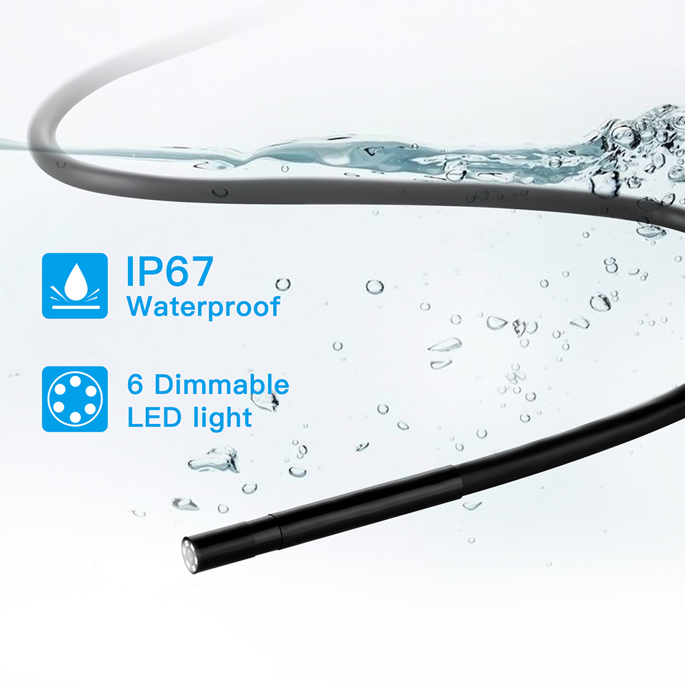 Wifi endoskop linse diameter 5.5mm hård ledning 2m 5m 10m endoskop kamera vandtæt inspektion borescope til android ios telefon