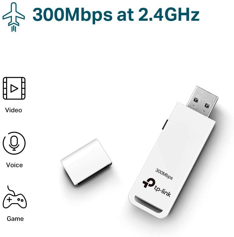 Tp-Link 300 Mbps N Draadloze Wps Usb Adapter Usb 2.0 Connector Ps Met Encryptie 300 Mbps Draadloze N Snelheid En Bereik