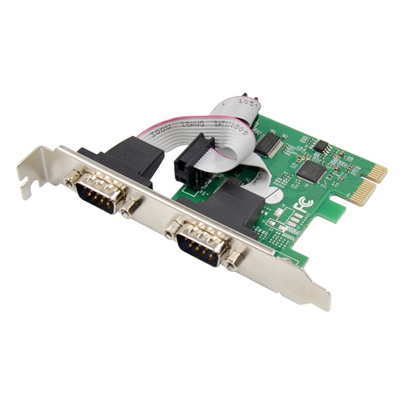 PCIE 2S Serial Port Card DB-9 Pin RS-232 Serial Industrial COM Port Expansion Card AX99100 For PC