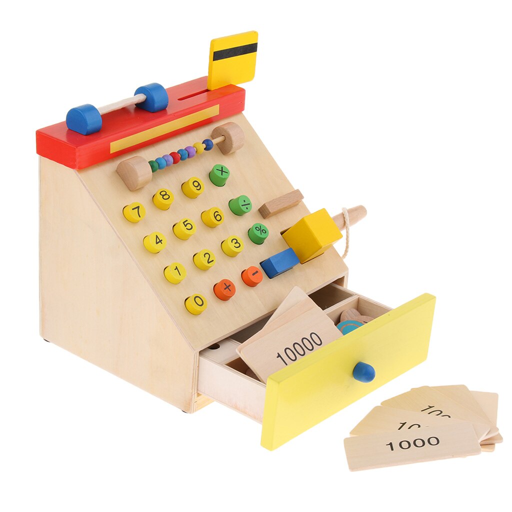 Houten Kassa Speelgoed Met Play Credit Card Pretend Set Boodschappen Pretend Play Developmental Games