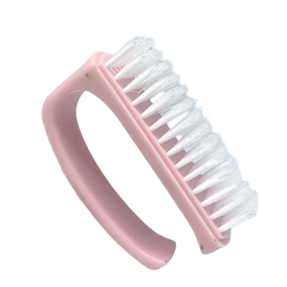 Cepillo para el cuidado de las uñas, cepillo multifunción para el polvo, herramientas para uñas de Color sólido, cepillo de limpieza, mantenimiento de uñas: Amarillo claro