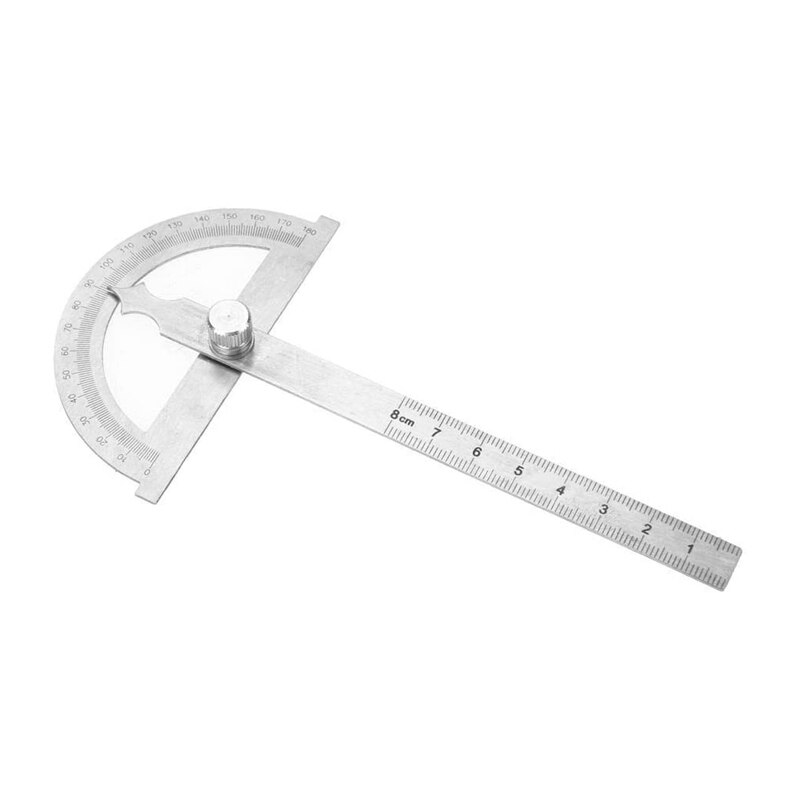 0-180 Degree Stainless Steel Goniometer, Woodworking Building Survey Painting 80X120mm Hollow Angle Ruler