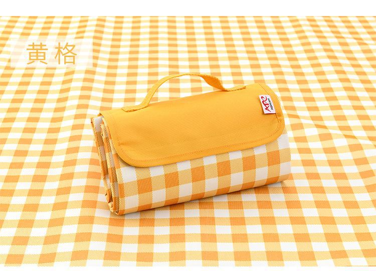 Rood Wit Plaid Outdoor Opvouwbare Waterdichte Picknick Mat Mode Dikker Pad Ademend Zacht Draagbare Camping Reizen Strand Deken: Yellow / 145 x 80cm