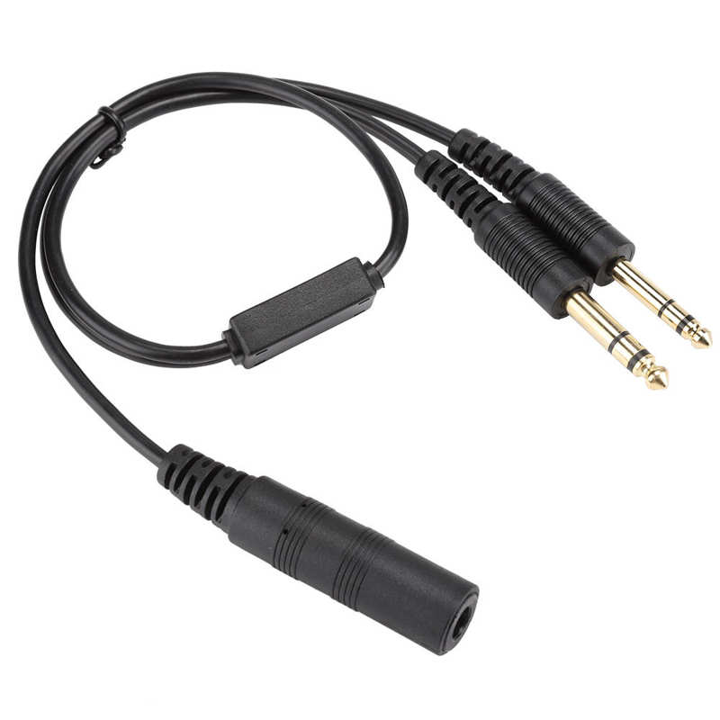 H-GA helicopter headset Universal Aviation Headset Adapter Standard Plug for David Clark for Helicopter U174U to GA dual plug