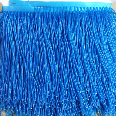 1 Yard Bling Sparkle Kralen Fringe Trim 15 cm Charm Kwastje Fringe Zware Kralen Glazen Buis trimmen DIY Jurk kostuum: S / Oranje