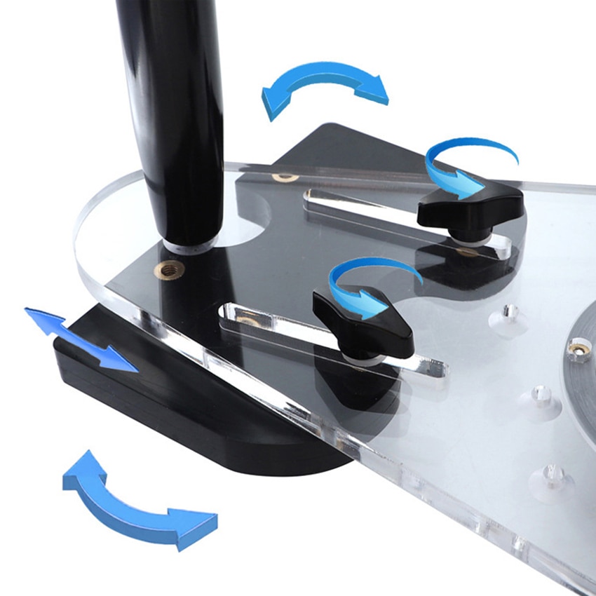 Universal Router Plate Template Guides Woodworking Milling Machine Base Plate with Screws, Hole Punch Locator 30x17.7x10cm