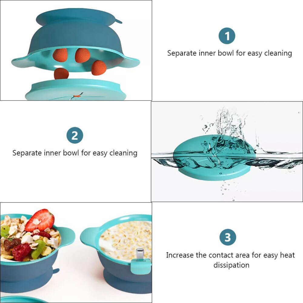 1pc Fruit Dishes Food Bowl Tray Children Feeding Dinner Plates Silicone Bowls for Infant Kids Home Baby